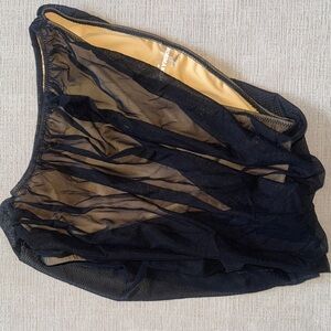 Norma Kamali Black and Tan Mesh Top